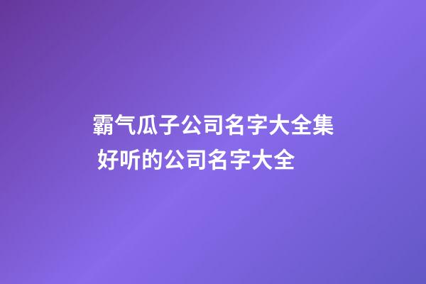 霸气瓜子公司名字大全集 好听的公司名字大全-第1张-公司起名-玄机派